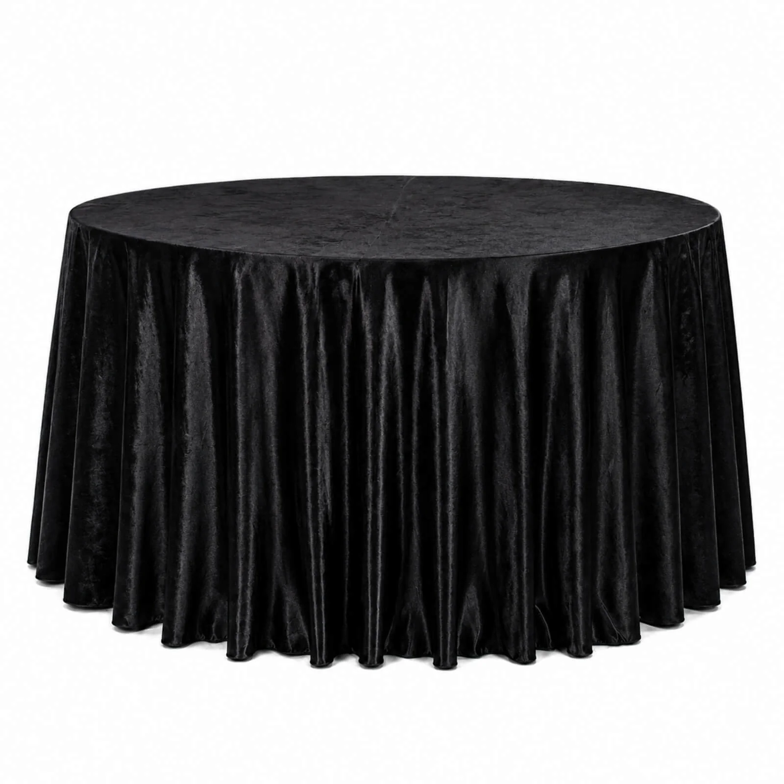 Premium Velvet Round Tablecloth 132" Black - Soft & Reusable Table Cover - Image 2