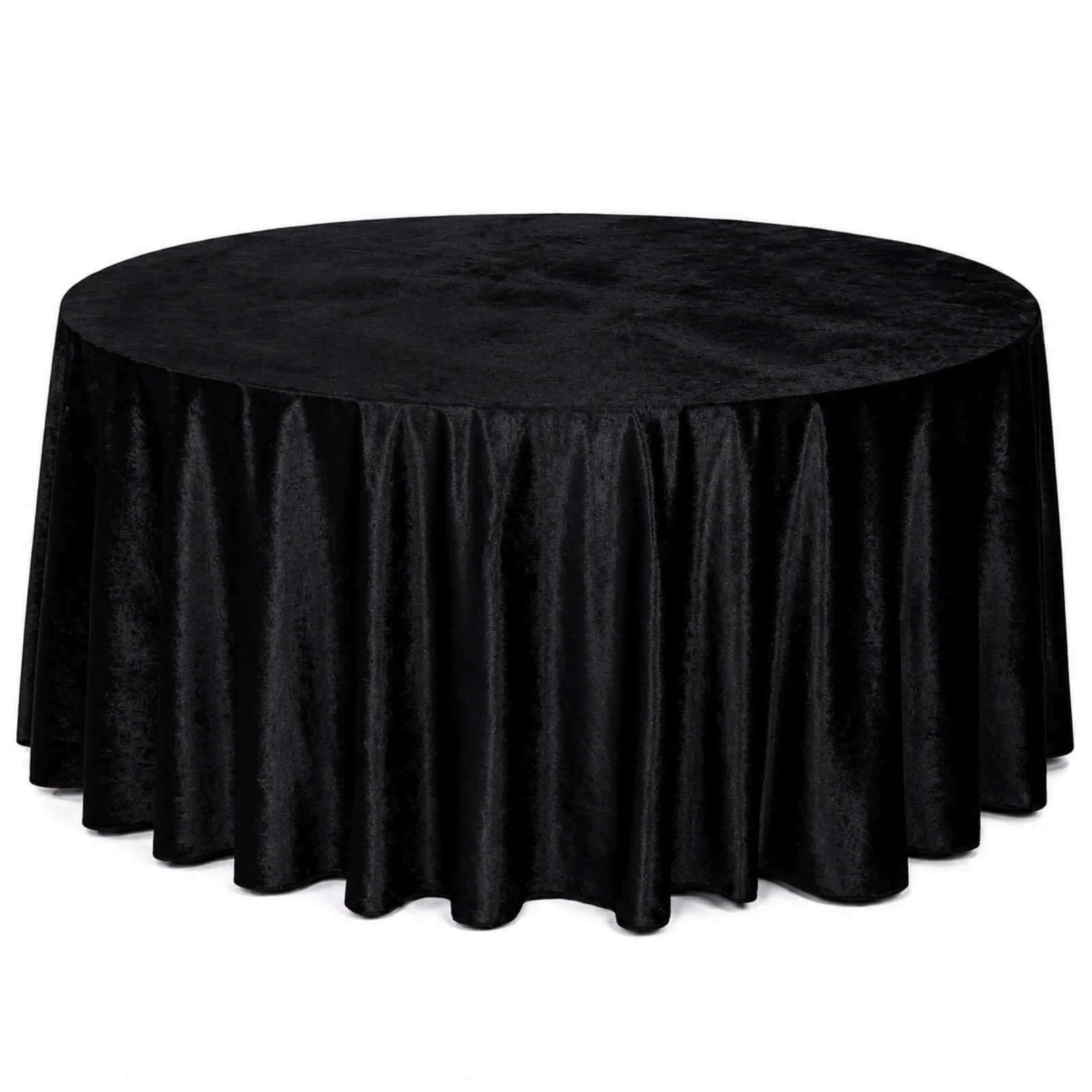 Premium Velvet Round Tablecloth 132" Black - Soft & Reusable Table Cover - Image 3