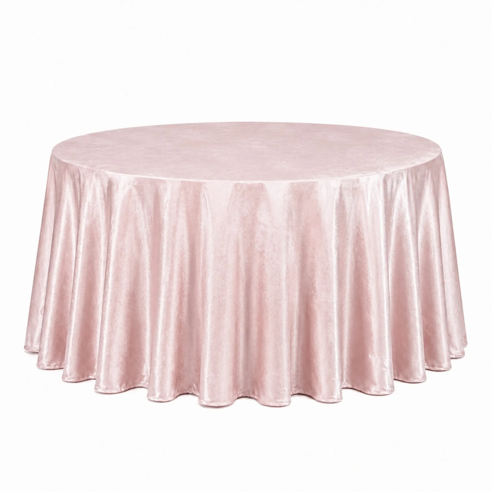 Premium Velvet Round Tablecloth 132" Blush - Soft & Reusable Table Cover - Image 2