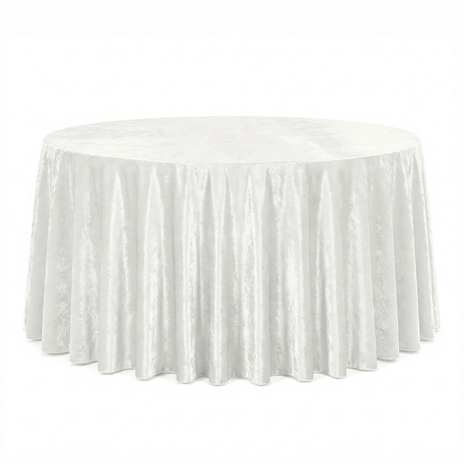 Premium Velvet Round Tablecloth 132" Ivory - Soft & Reusable Table Cover - Image 2