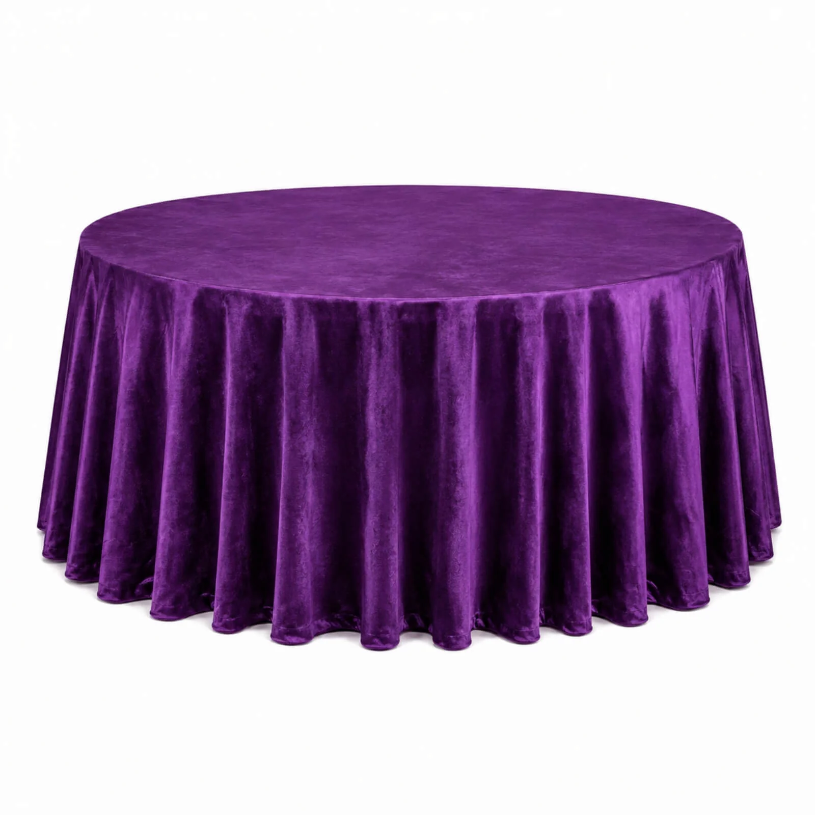 Premium Velvet Round Tablecloth 132" Purple - Soft & Reusable Table Cover - Image 3