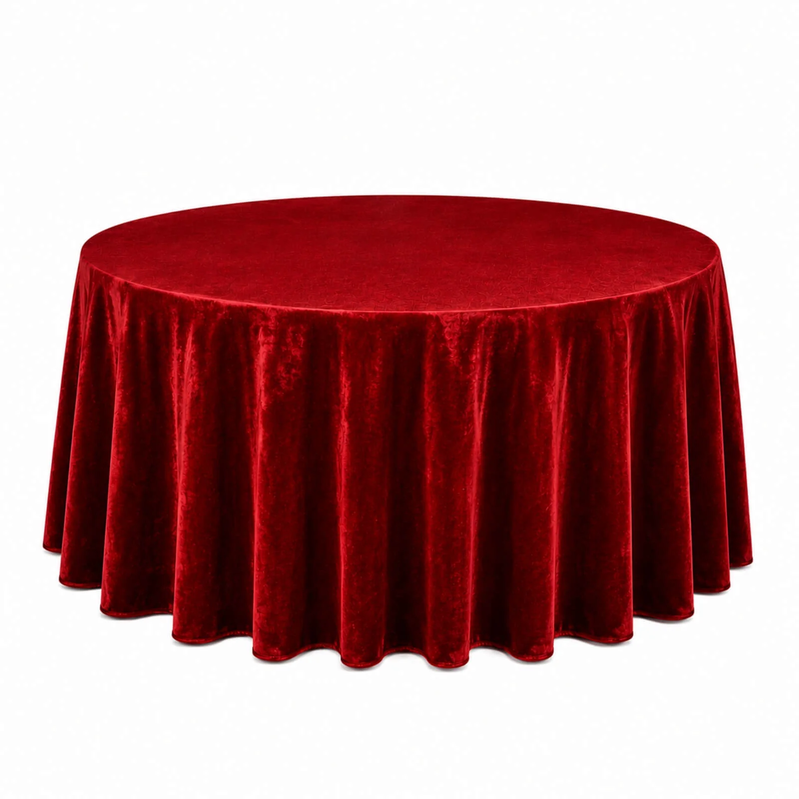 Premium Velvet Round Tablecloth 132" Red - Soft & Reusable Table Cover - Image 2