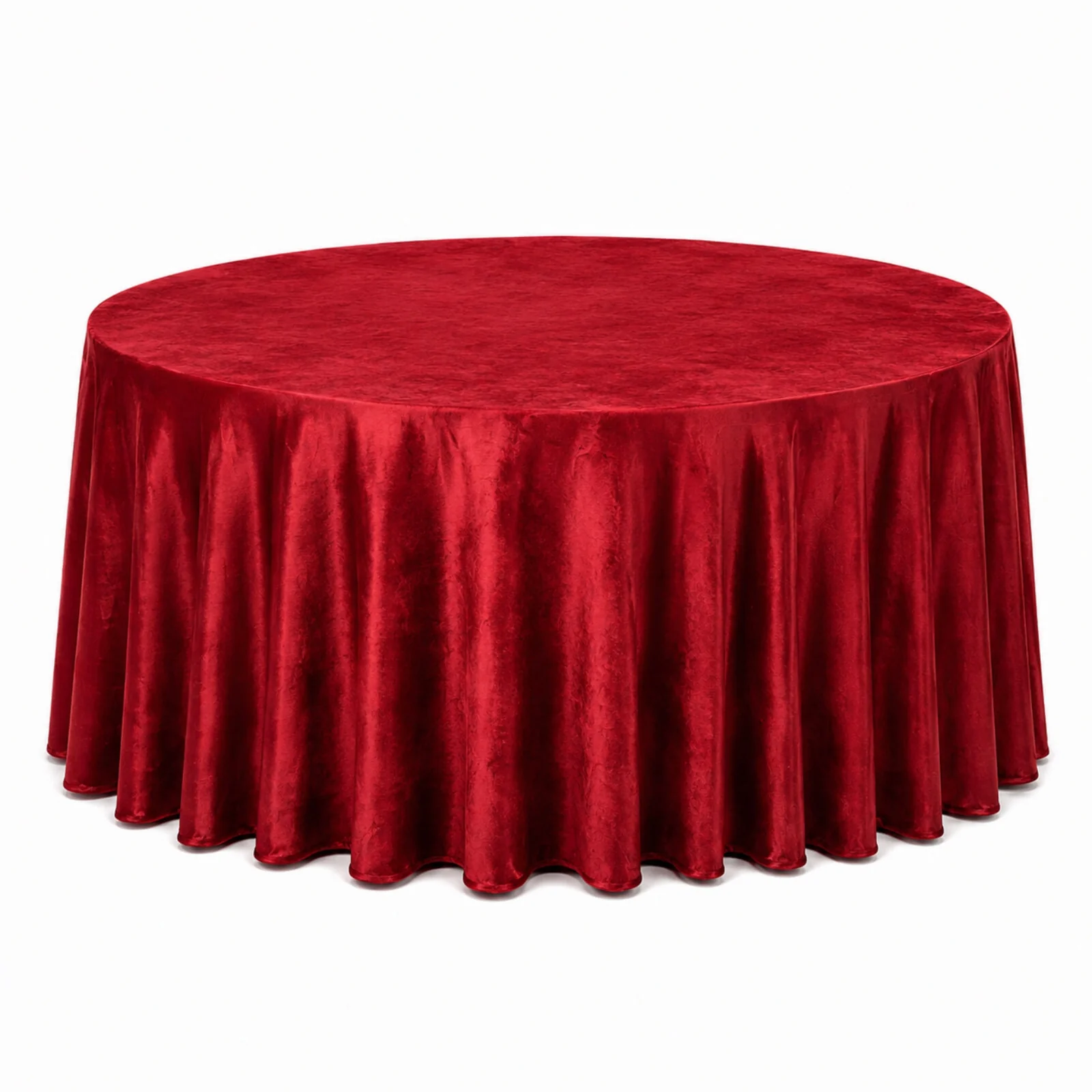Premium Velvet Round Tablecloth 132" Red - Soft & Reusable Table Cover - Image 3