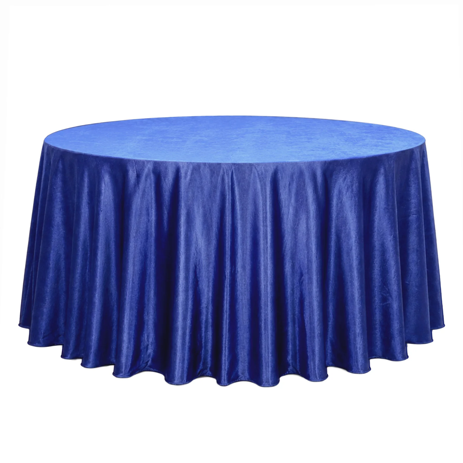 Premium Velvet Round Tablecloth 132" Royal Blue - Soft & Reusable Table Cover - Image 2