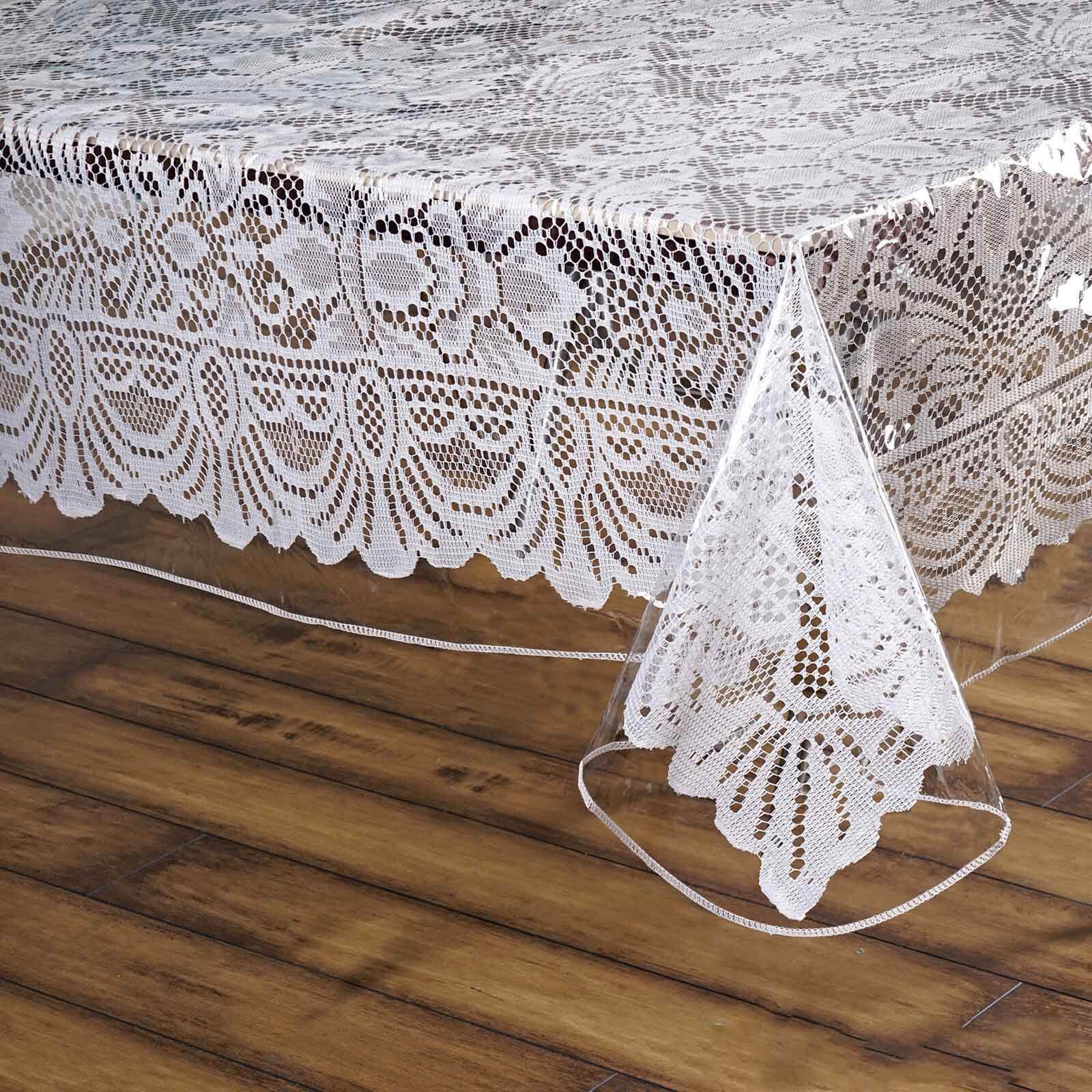 Vinyl Tablecloth 60"x108" Clear Eco-Friendly Rectangle - PVC Waterproof Cover 10 Mil Thick