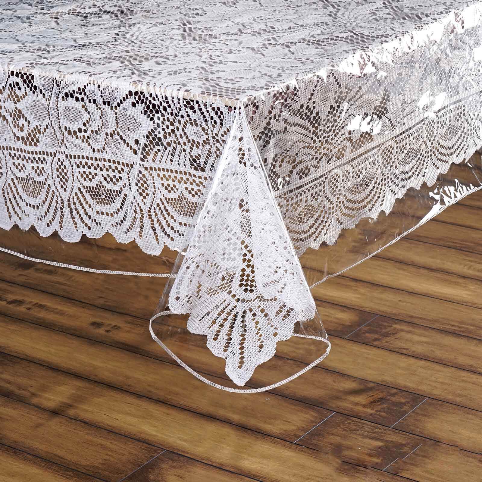 Vinyl Tablecloth 60"x90" Clear Eco-Friendly Rectangle - PVC Waterproof Cover 10 Mil Thick