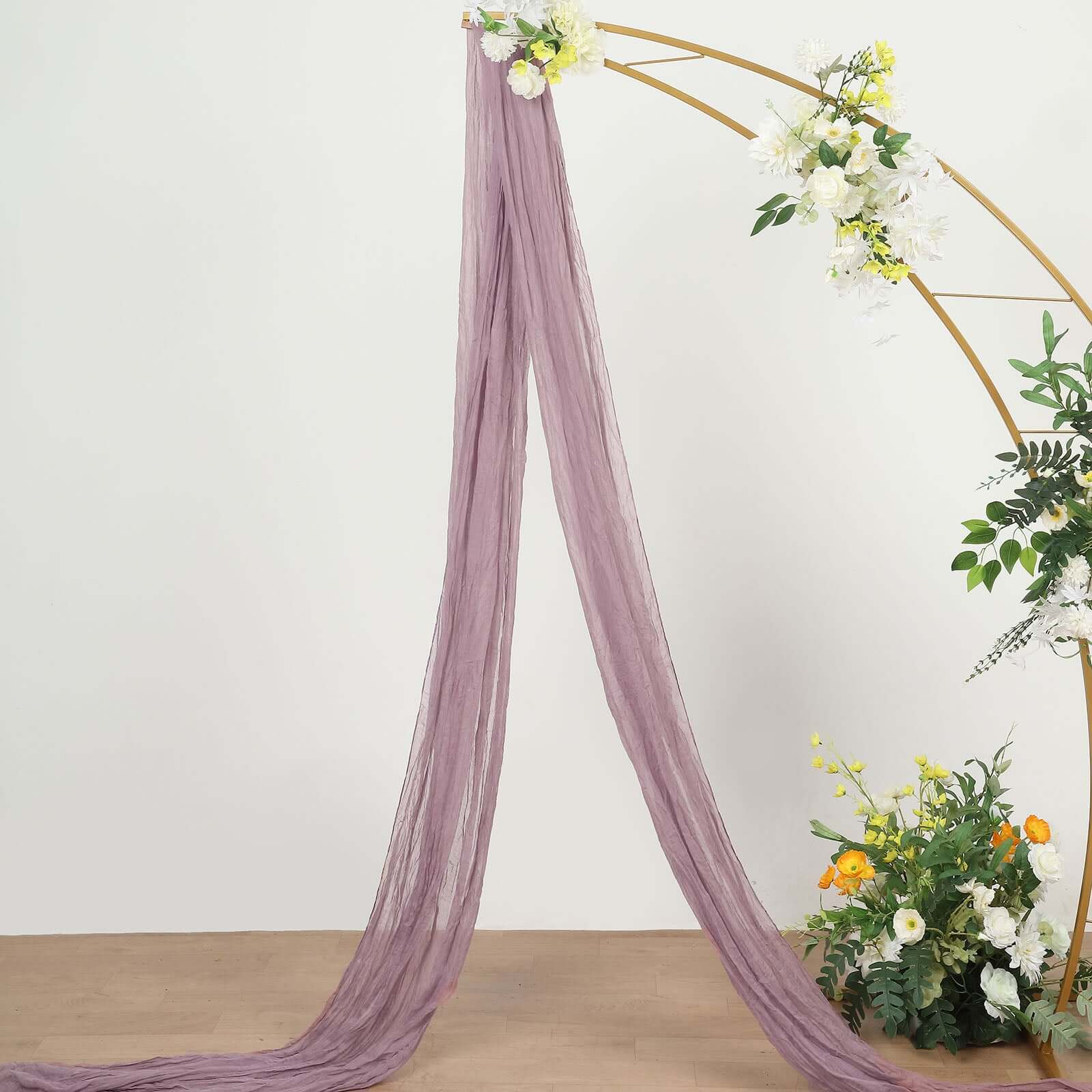 Violet Amethyst Gauze Cheesecloth Draping Fabric Wedding Arch Decorations, Window Scarf Valance Drapes, Boho Arbor Long Curtain Panel 20ft - Image 2