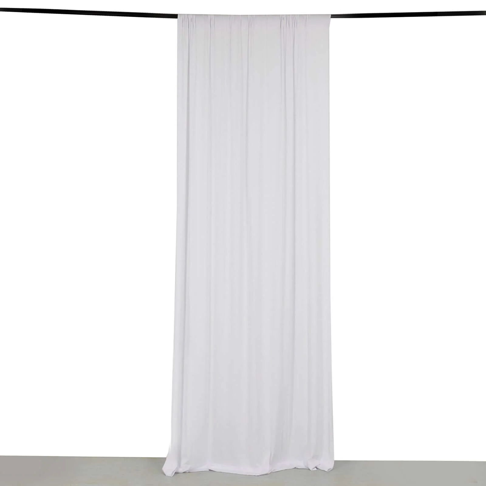 White 4-Way Stretch Spandex Backdrop Drape Curtain, Wrinkle Free Event Divider Panel with Rod Pockets - 5ftx10ft - Image 6