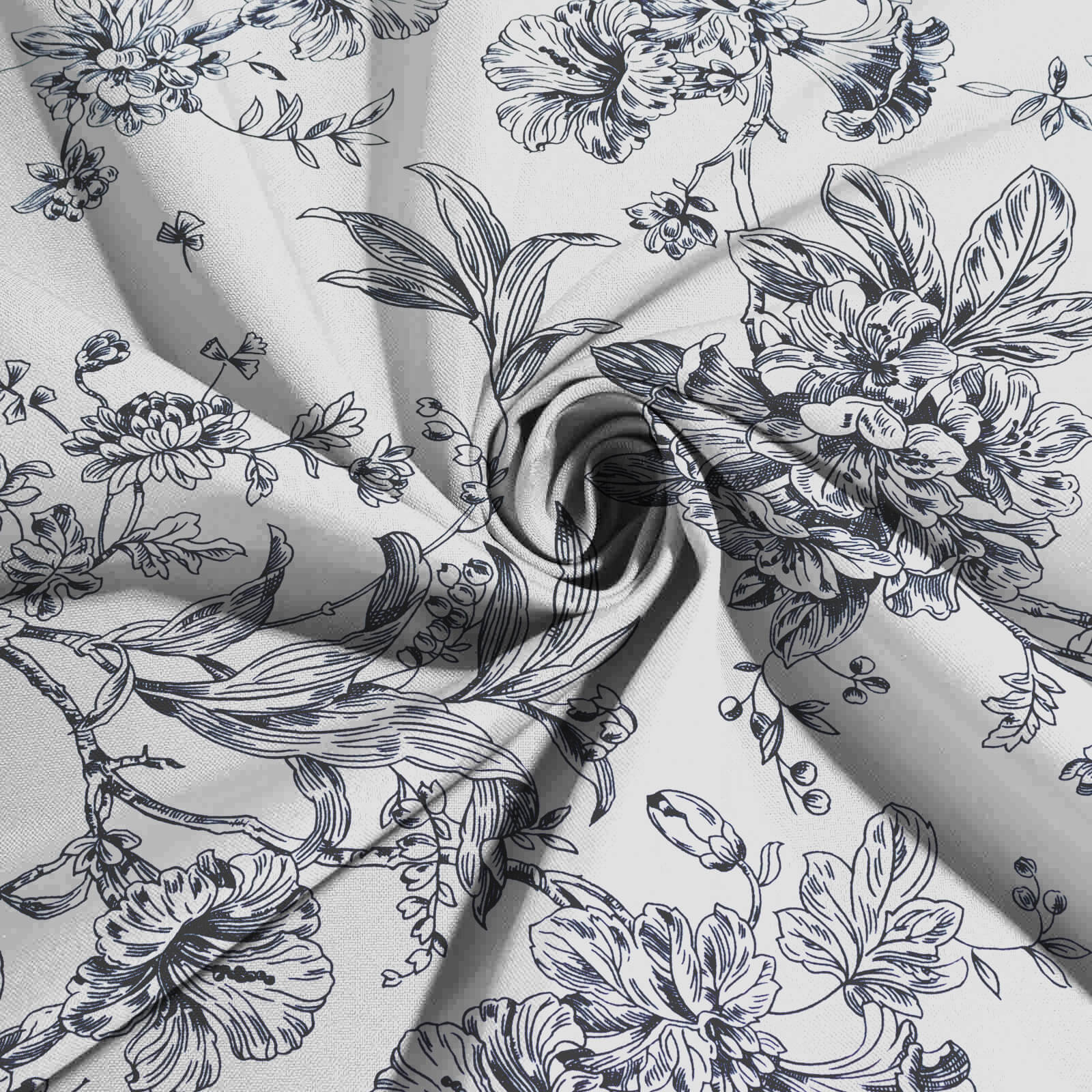 Polyester Rectangular Tablecloth 90"x132" White with Black French Toile Pattern - Sophisticated Seamless Table Cover for Chic Weddings & Events - Image 8