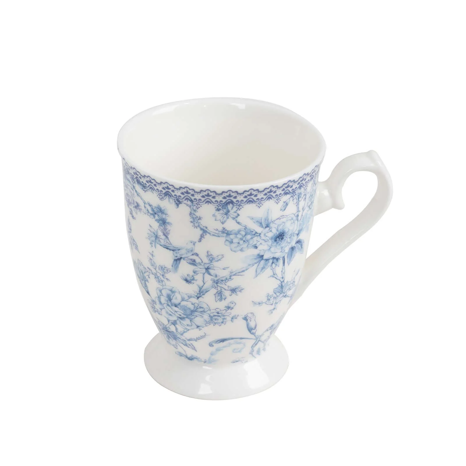 White Blue French Toile Bridal Shower Gift Set, 2 Pack Porcelain Coffee Mugs With Matching Keepsake Gift Box and Satin Ribbon Handle - Image 8
