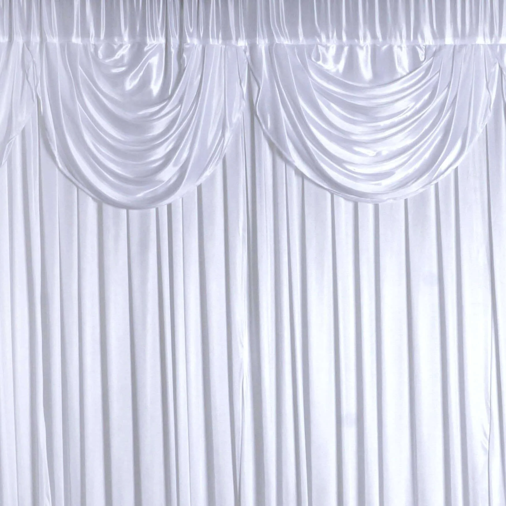 White Premium Double Drape Satin Divider Backdrop Curtain Panel, Glossy Photo Booth Event Drapes - 20ftx10ft - Image 6