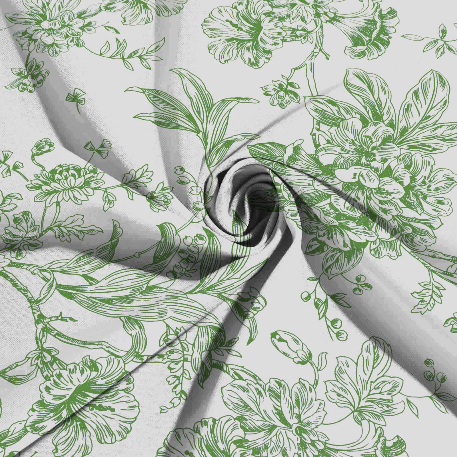 Polyester Rectangular Tablecloth 90"x156" White with Dusty Sage Green French Toile Pattern - Sophisticated Seamless Table Cover for Chic Weddings & Events - Image 7