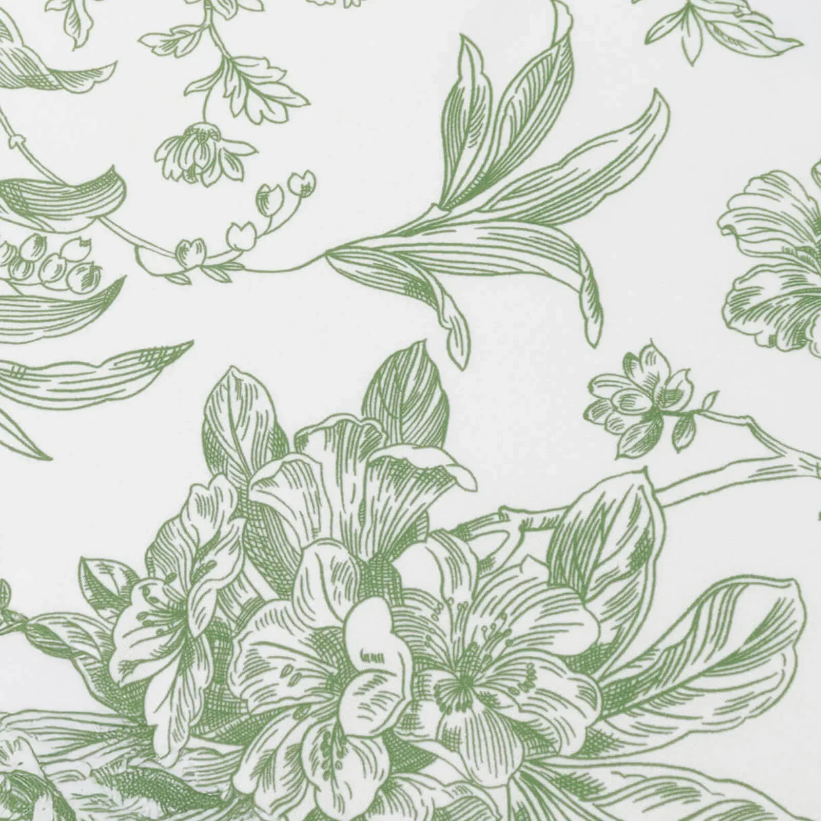 Polyester Table Runner 12"x108" White with Dusty Sage Green French Toile Floral Print - Exquisite Reusable Table Décor - Image 9