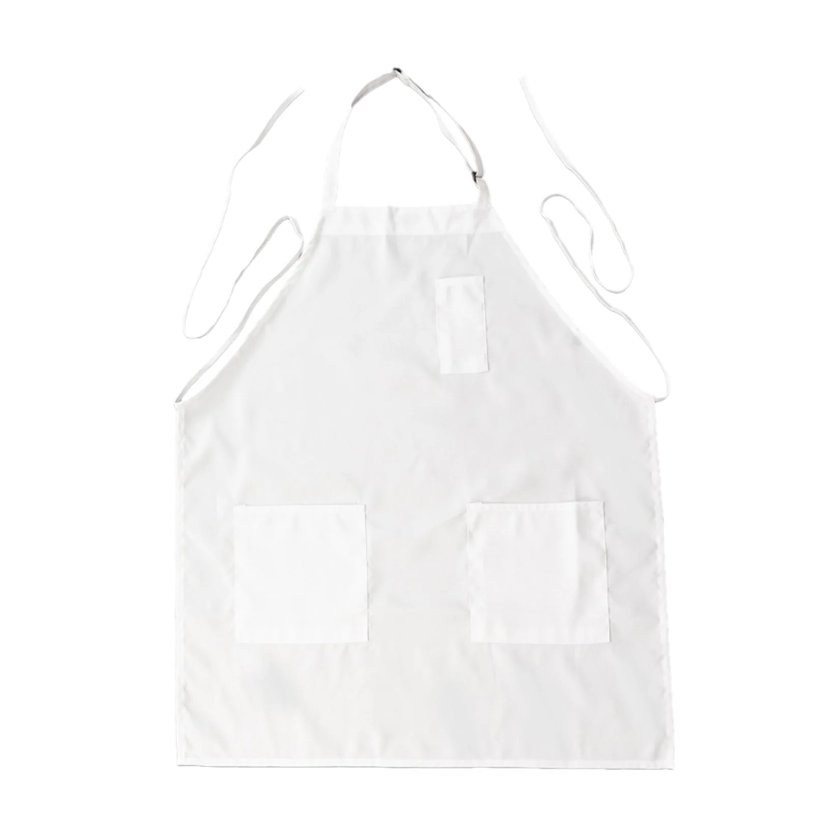 White Premium Polyester Kitchen Chef Apron with Adjustable Neck and Long Ties, Waterdrop Resistant 2 Pockets Unisex Cooking Bib Apron - Image 7
