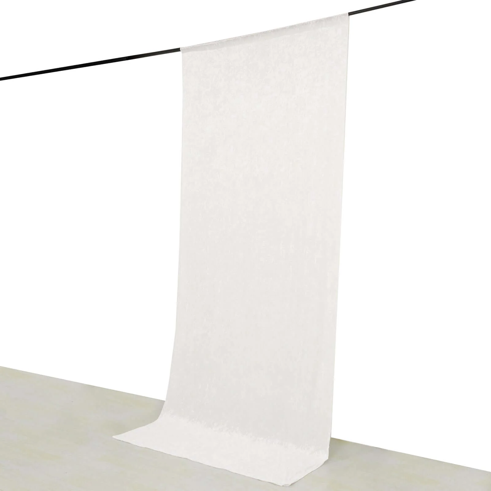Crushed Velvet Backdrop Curtain – White 5ft x 12ft Event Drape with Rod Pocket, Privacy Panel for Photo Booths & Events - Image 6