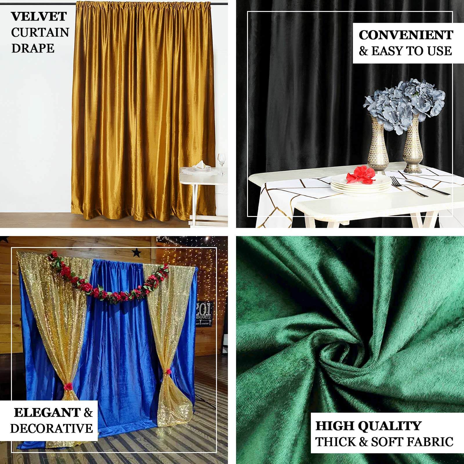 Crushed Velvet Backdrop Curtain – White 8ft x 8ft Event Drape with Rod Pocket, Privacy Panel for Photo Booths & Events - Image 4