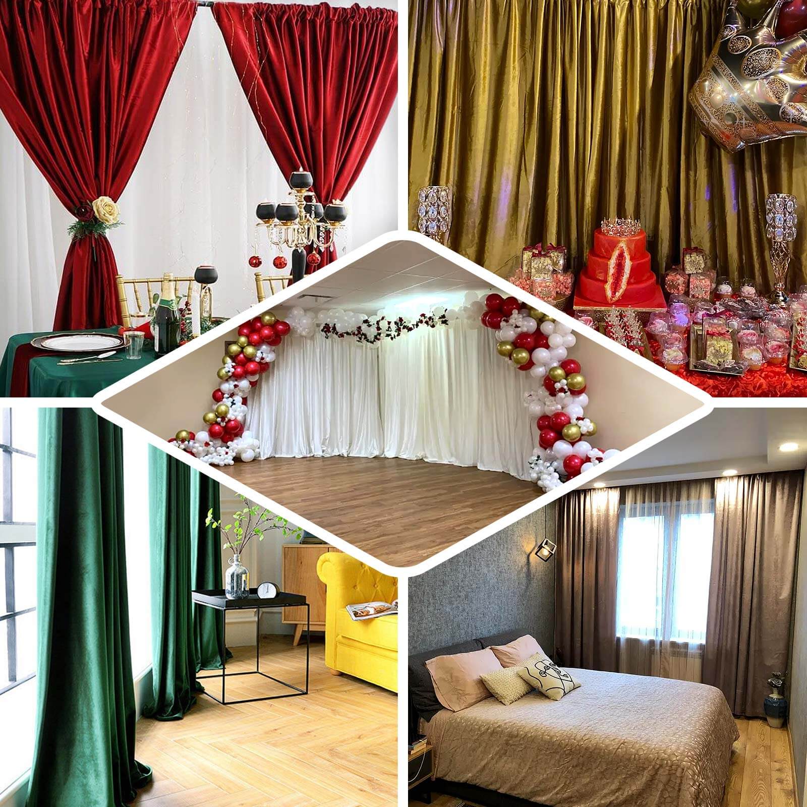 Crushed Velvet Backdrop Curtain – White 8ft x 8ft Event Drape with Rod Pocket, Privacy Panel for Photo Booths & Events - Image 5