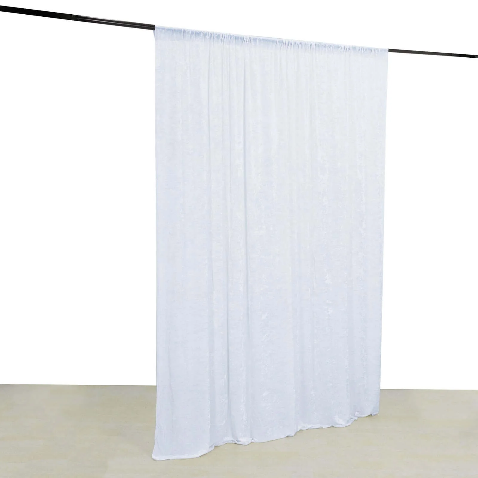 Crushed Velvet Backdrop Curtain – White 8ft x 8ft Event Drape with Rod Pocket, Privacy Panel for Photo Booths & Events - Image 6