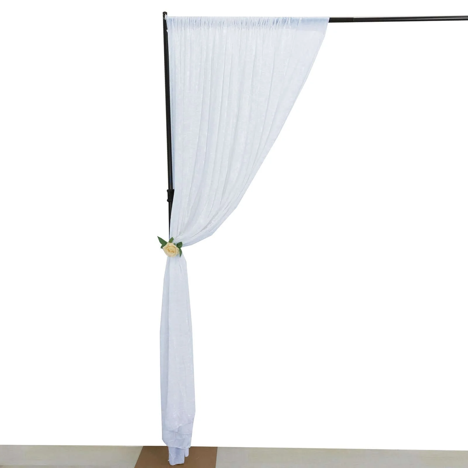 Crushed Velvet Backdrop Curtain – White 8ft x 8ft Event Drape with Rod Pocket, Privacy Panel for Photo Booths & Events - Image 7