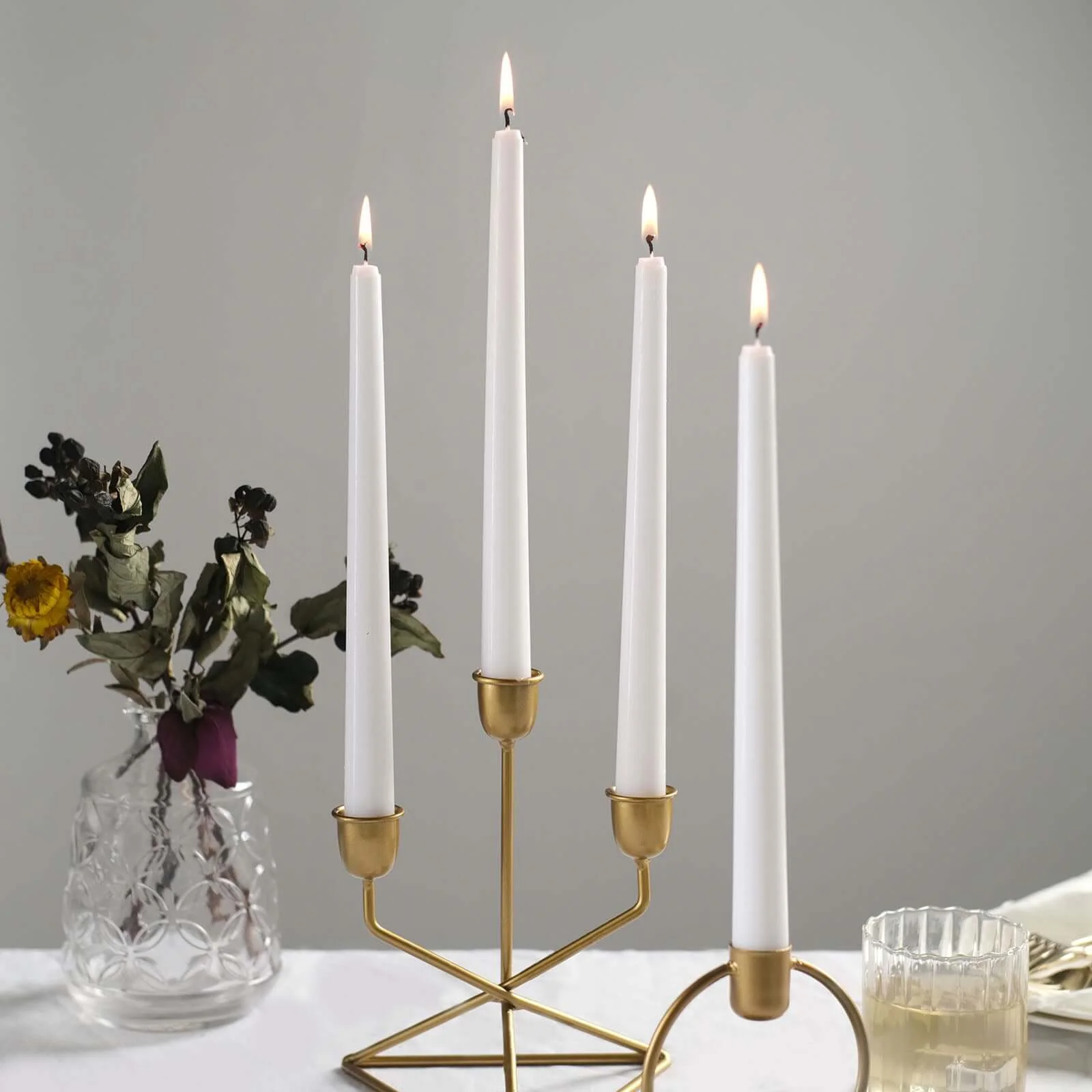 10-Pack Taper Candles 10" Premium Wax Design White - Unscented Candles for Stylish Settings - Image 7