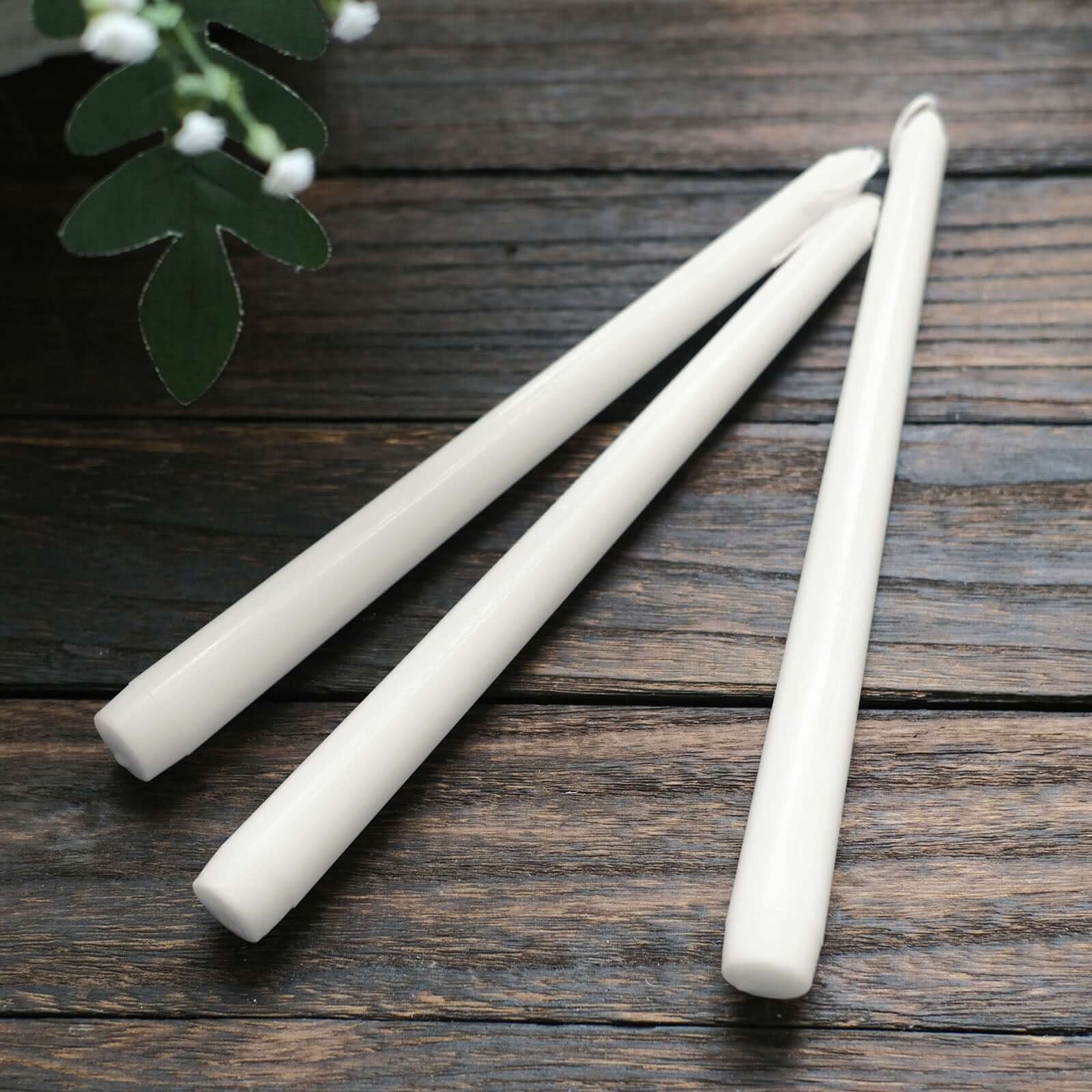 10-Pack Taper Candles 10" Premium Wax Design White - Unscented Candles for Stylish Settings - Image 8