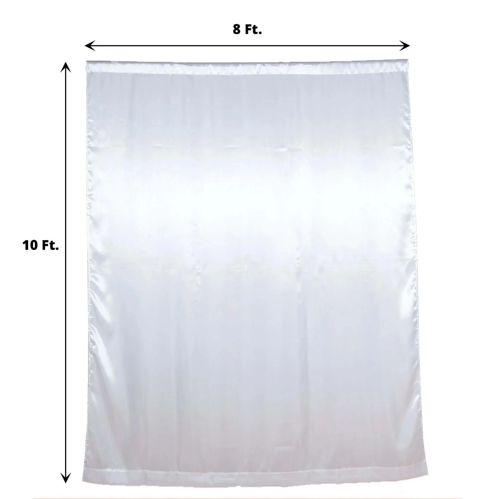 White Satin Backdrop Drape Curtain, Photo Booth Event Divider Panel - 8ftx10ft - Image 3
