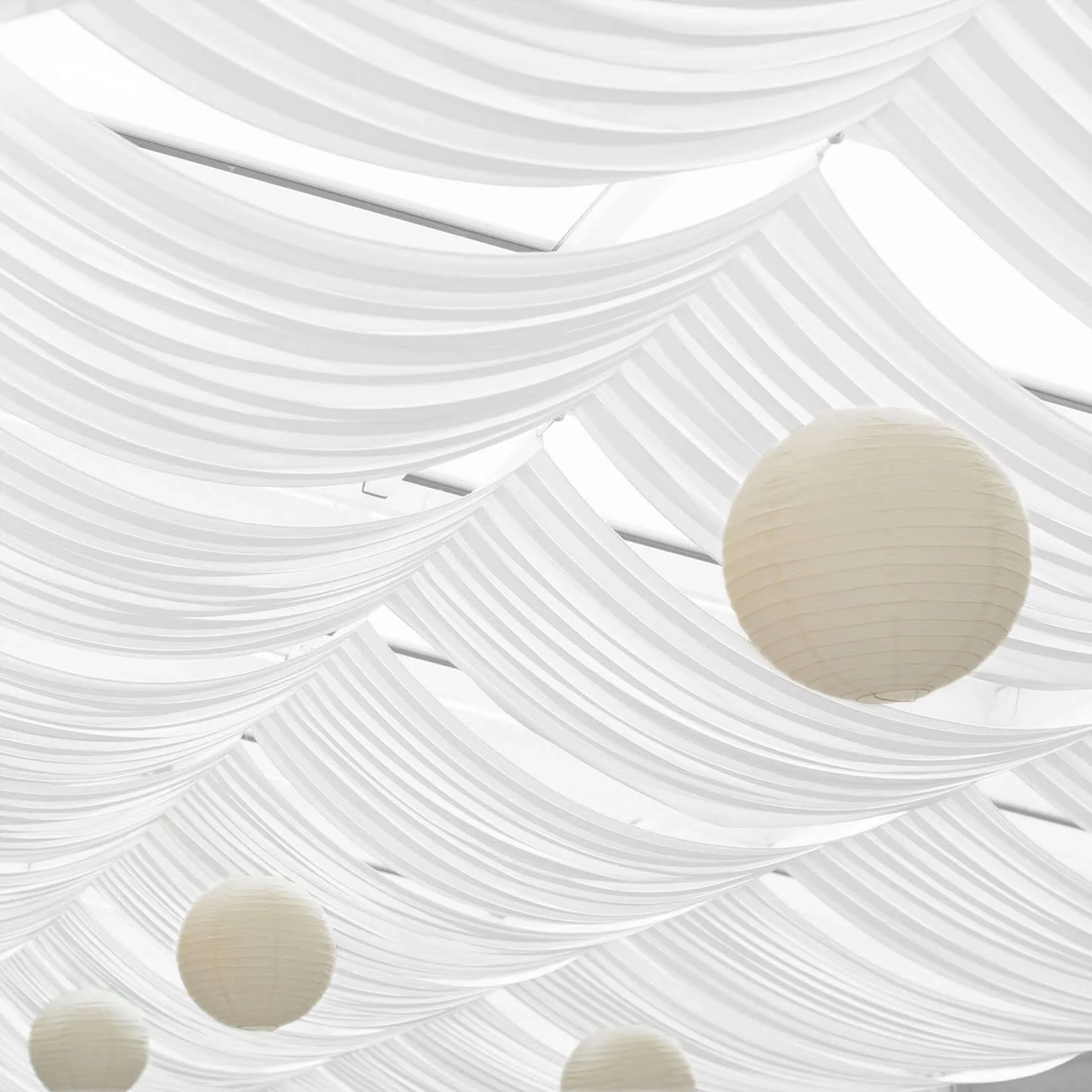 White Scuba Polyester Ceiling/Curtain Draping Fabric, Commercial Grade Fire Retardant Wrinkle Free Backdrop Panel With Rod Pocket - 5ftx20ft - Image 2