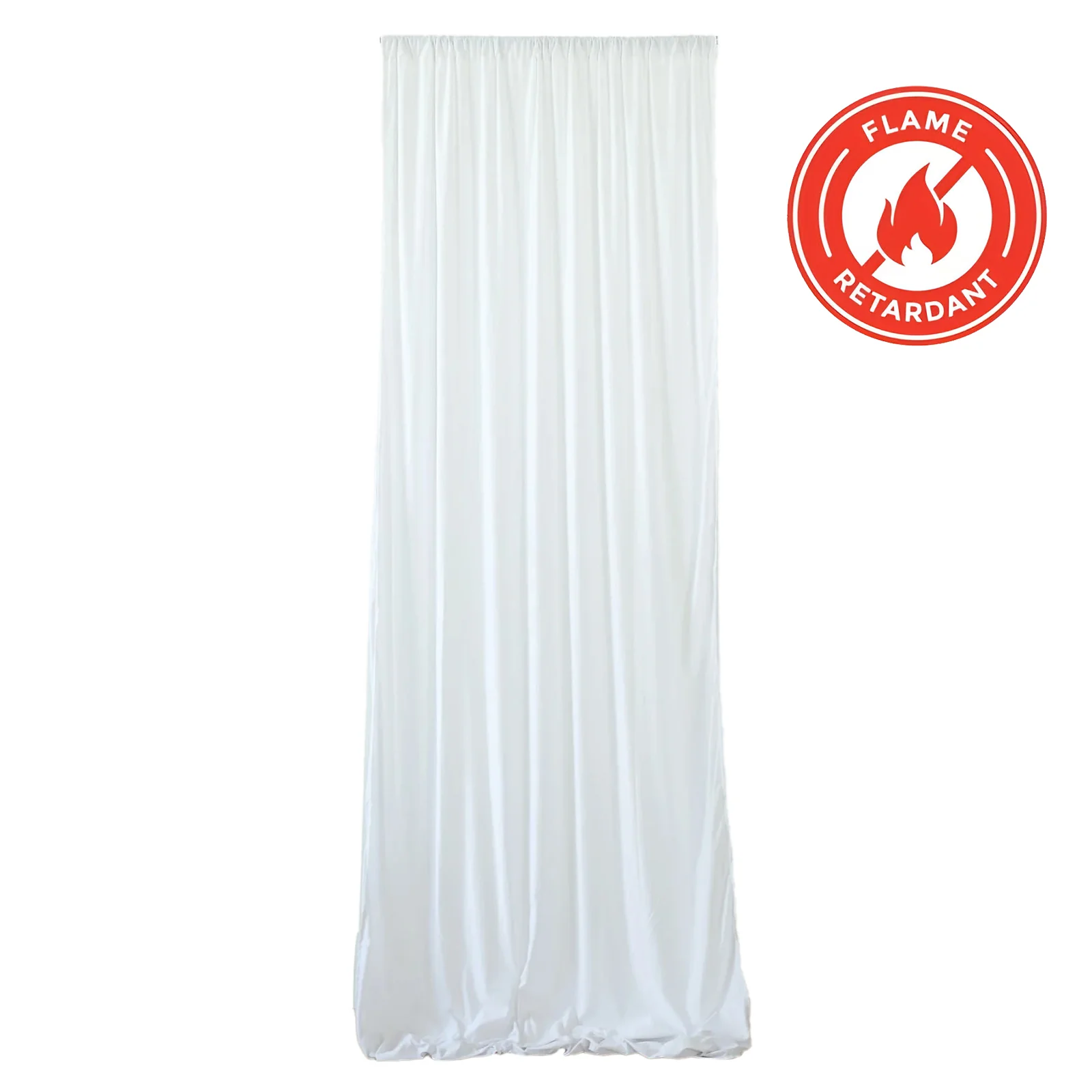 White Scuba Polyester Ceiling/Curtain Draping Fabric, Commercial Grade Fire Retardant Wrinkle Free Backdrop Panel With Rod Pocket - 5ftx20ft - Image 6