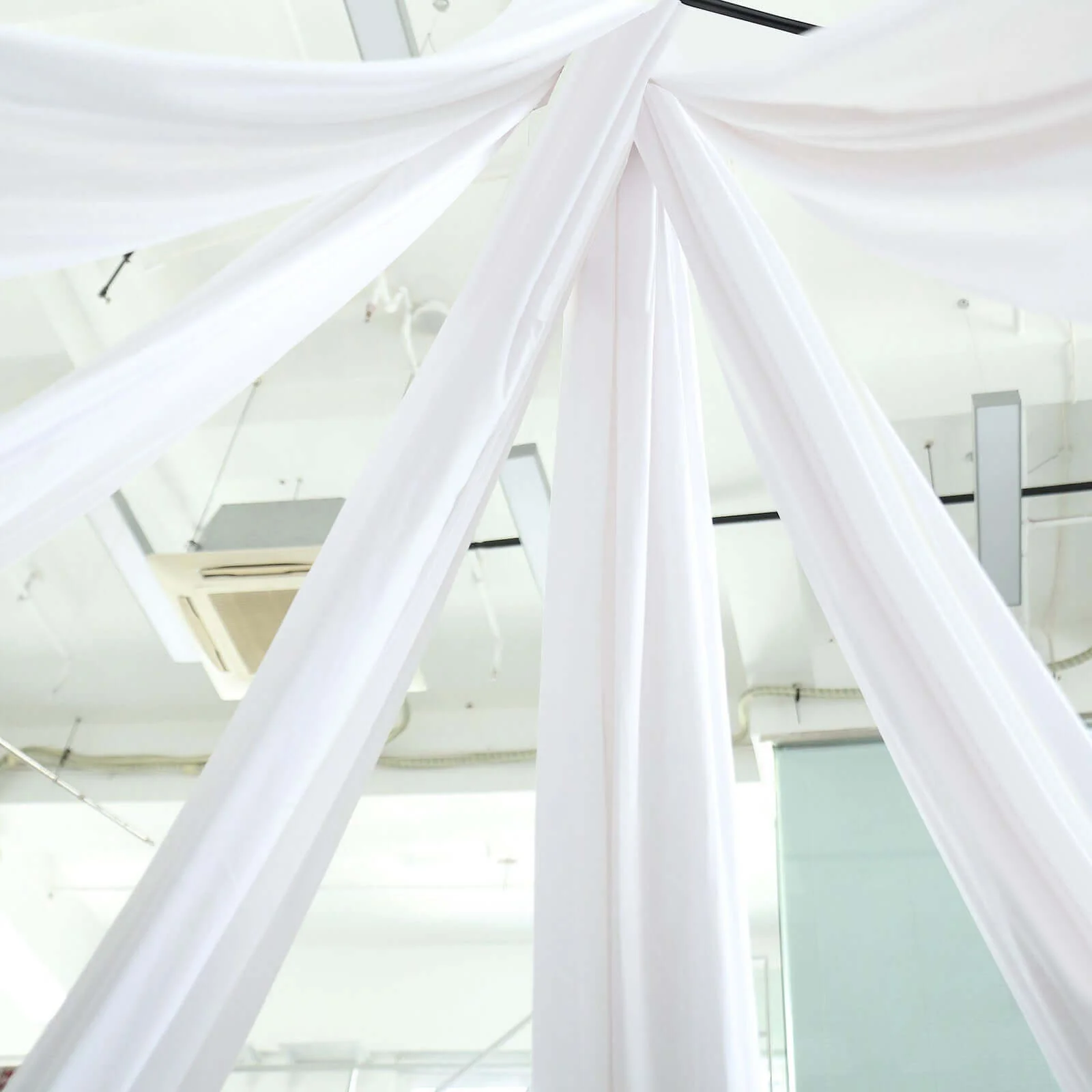 White Scuba Polyester Ceiling/Curtain Draping Fabric, Commercial Grade Fire Retardant Wrinkle Free Backdrop Panel With Rod Pocket - 5ftx40ft - Image 2