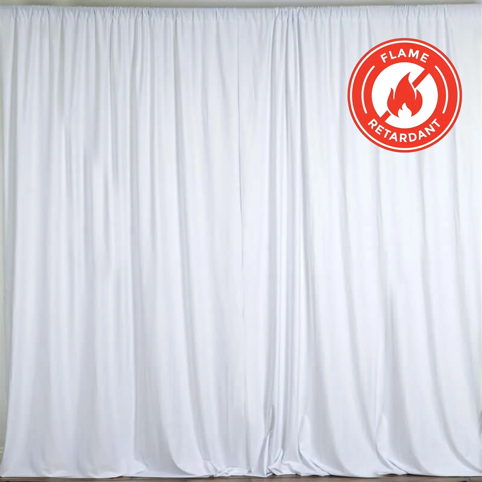 2 Pack 5ftx10ft White Scuba Polyester Backdrop Drape Curtains, Durable Flame Resistant Event Divider Panels Wrinkle Free With Rod Pockets - Image 7