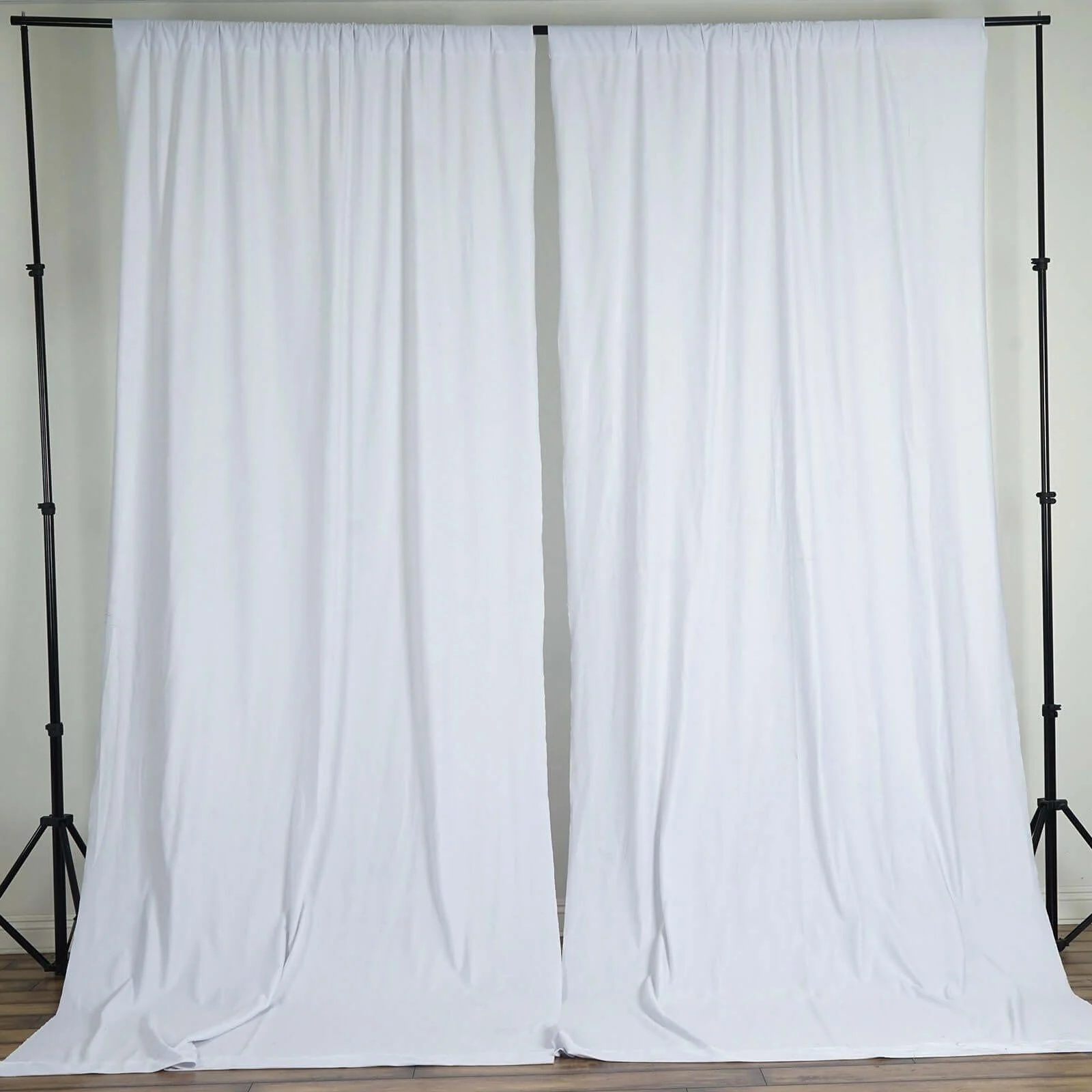 2 Pack 5ftx10ft White Scuba Polyester Backdrop Drape Curtains, Durable Flame Resistant Event Divider Panels Wrinkle Free With Rod Pockets - Image 8