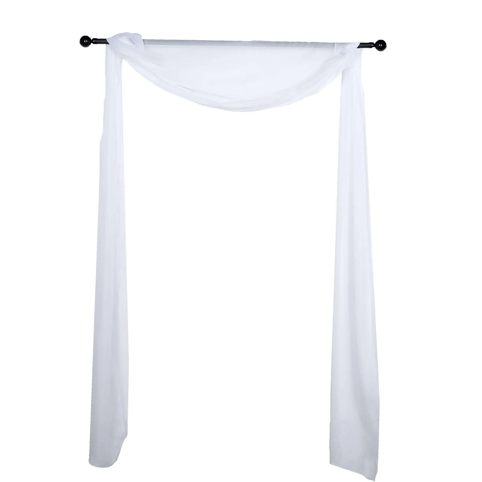 White Sheer Organza Wedding Arch Draping Fabric, Long Curtain Backdrop Window Scarf Valance 18ft - Image 6