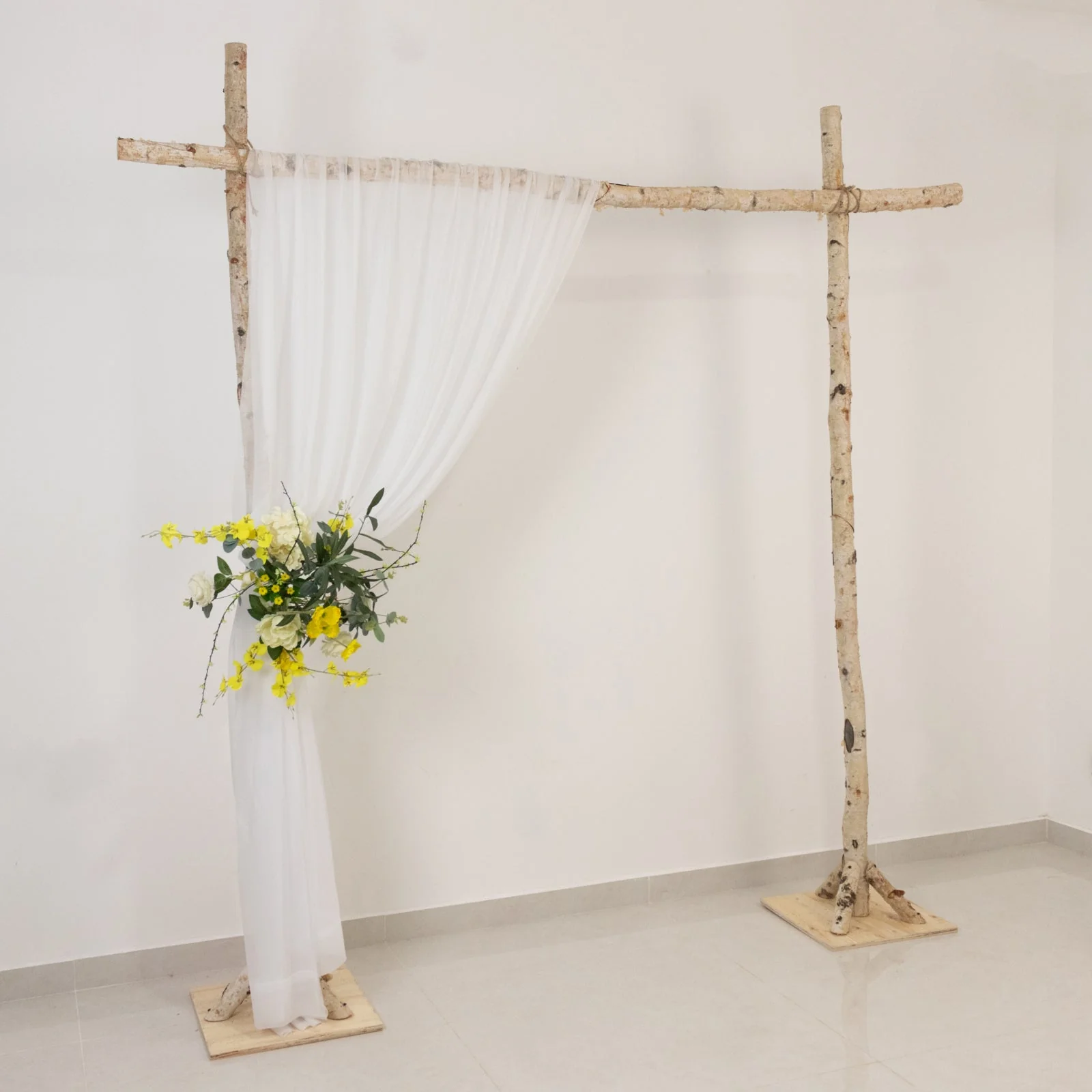 Sheer Wedding Arch Drape – 5ftx14ft White Sheer Curtain Backdrop, Ceiling Drapery Panel