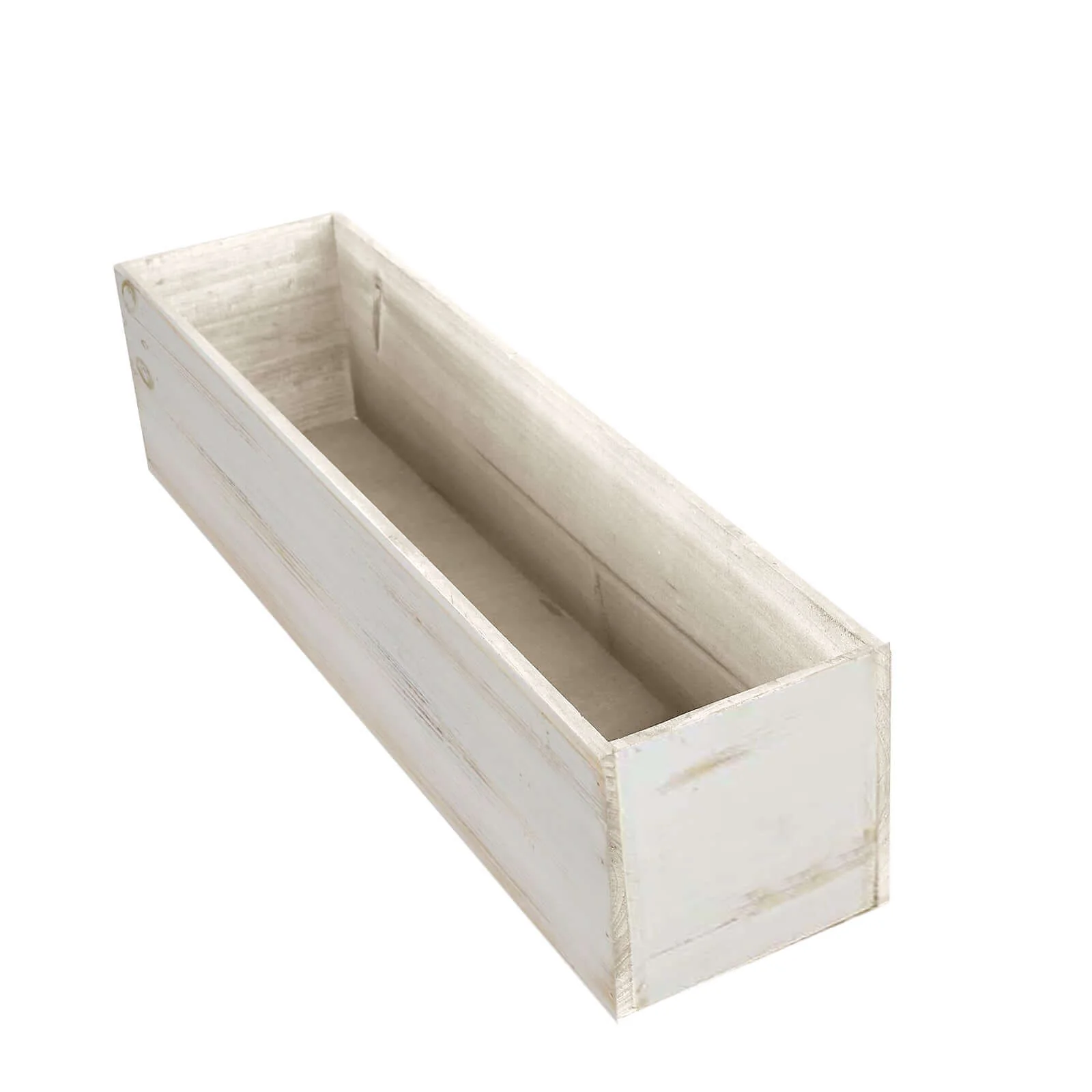 Whitewash Wood Planter Box Rectangular 24"x6" with Plastic Liner - Stylish Long Accent for Displays - Image 8