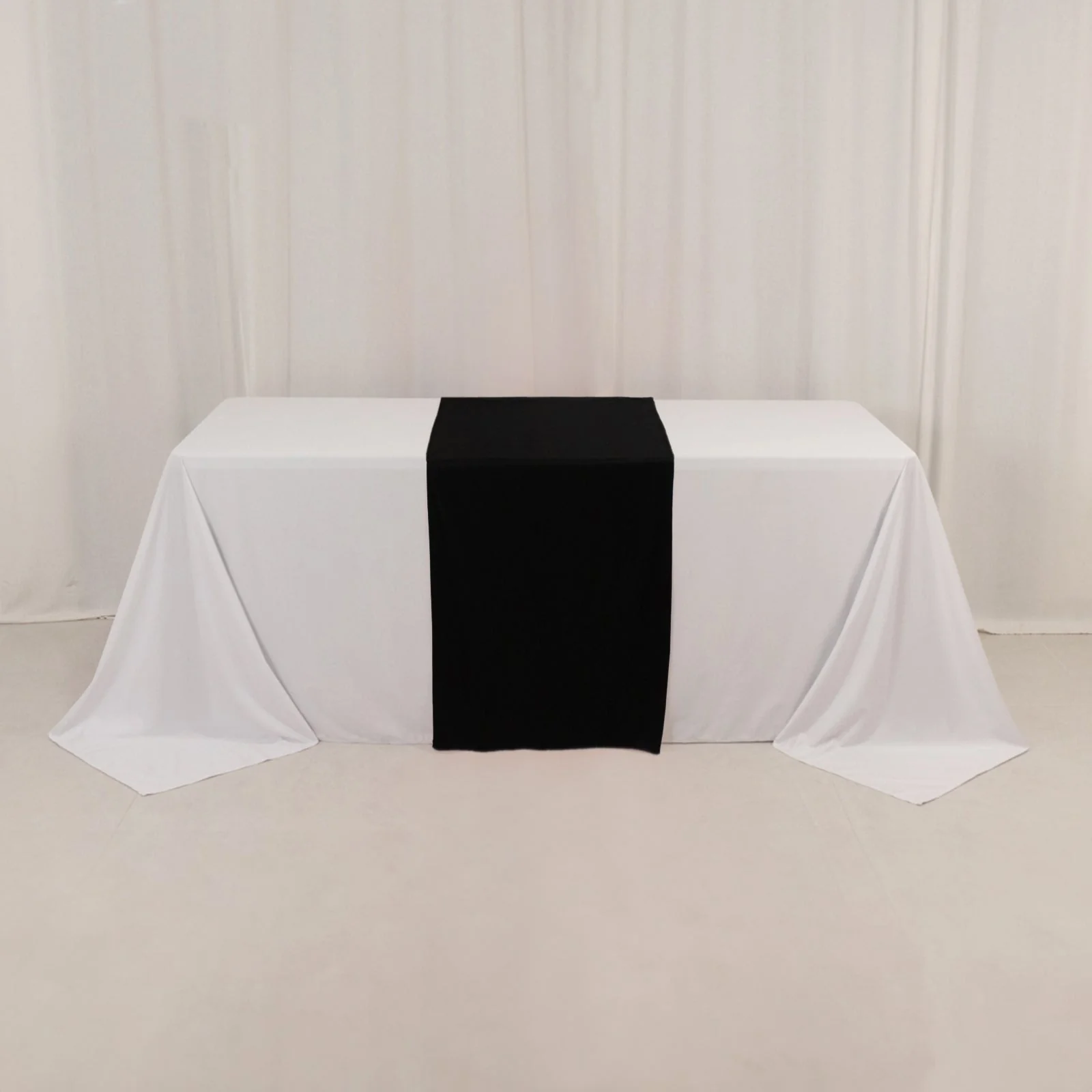 Wide Polyester Table Runner 24"x72" Black - Durable Trade Show and Exhibitions Table Decor