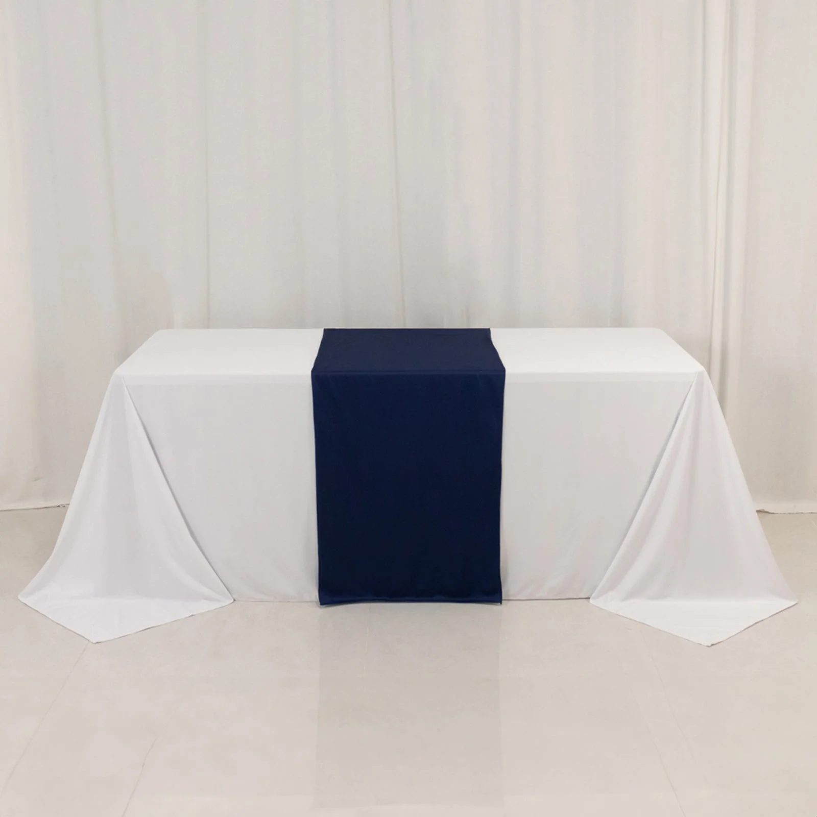 Wide Polyester Table Runner 24"x72" Navy Blue - Durable Trade Show and Exhibitions Table Decor
