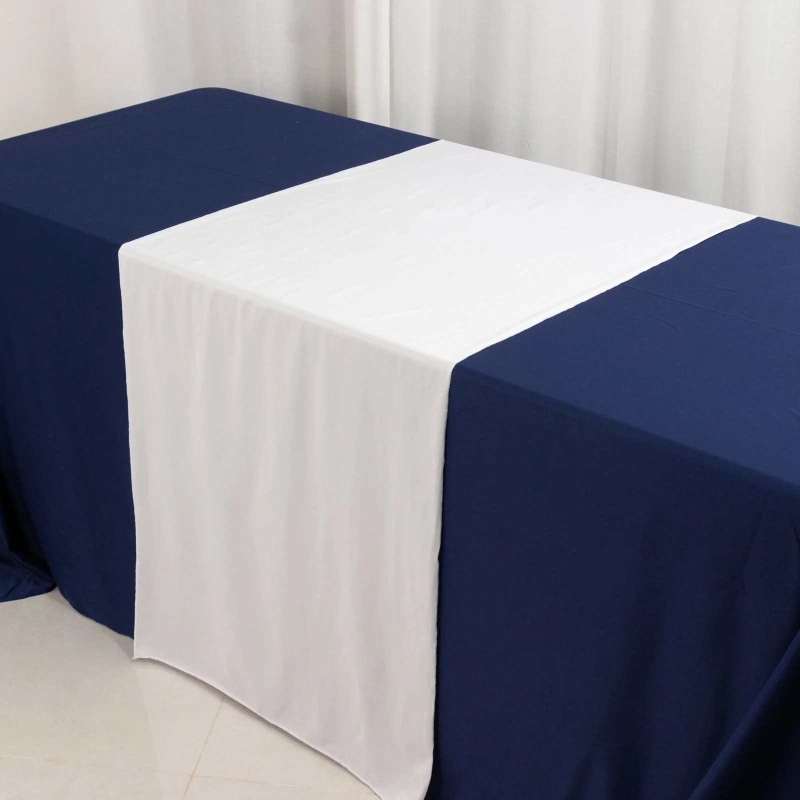 Wide Polyester Table Runner 24"x72" White - Durable Trade Show and Exhibitions Table Decor - Image 7
