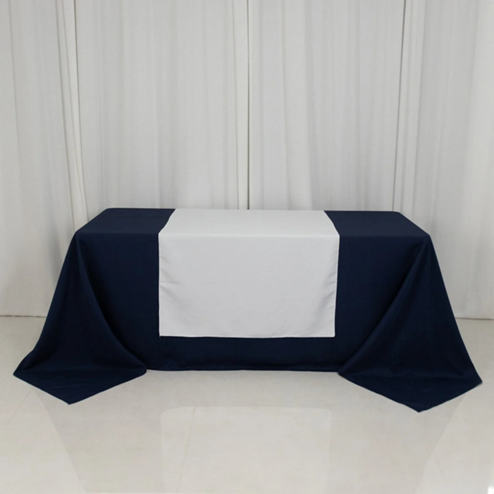 Wide Polyester Table Runner 36"x72" White - Durable Trade Show and Exhibitions Table Decor - Image 2