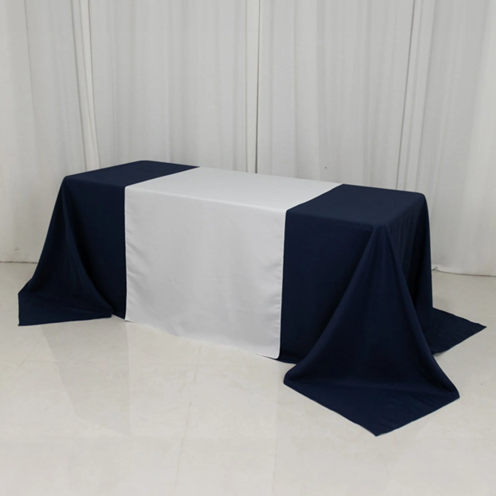 Wide Polyester Table Runner 36"x72" White - Durable Trade Show and Exhibitions Table Decor - Image 3