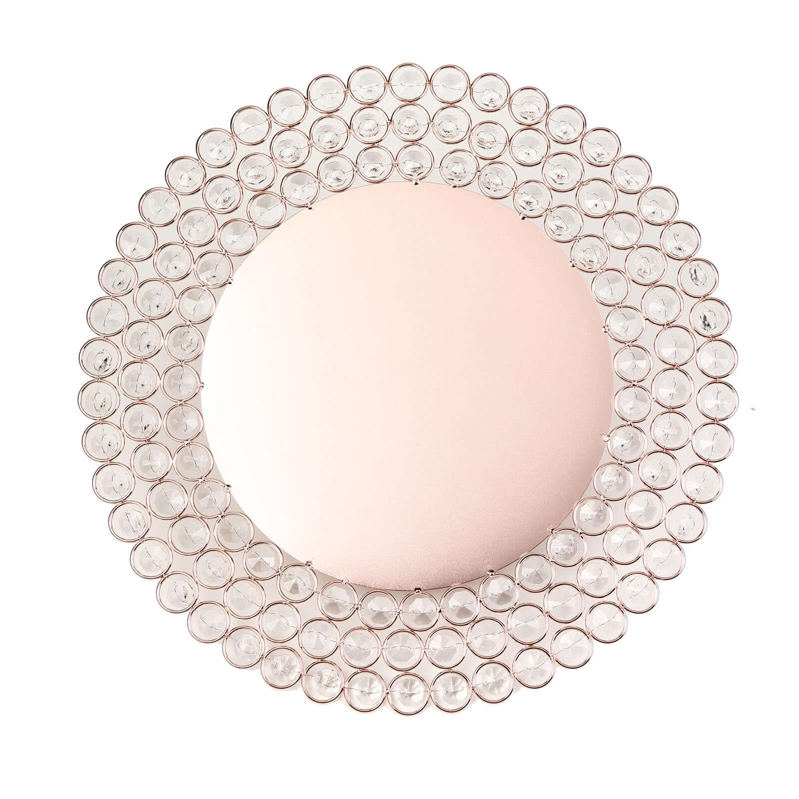 Wired Metal Charger Plate 14" Round Rose Gold with Acrylic Crystal Beads - Decorative Dinner Charger Tableware - Image 6