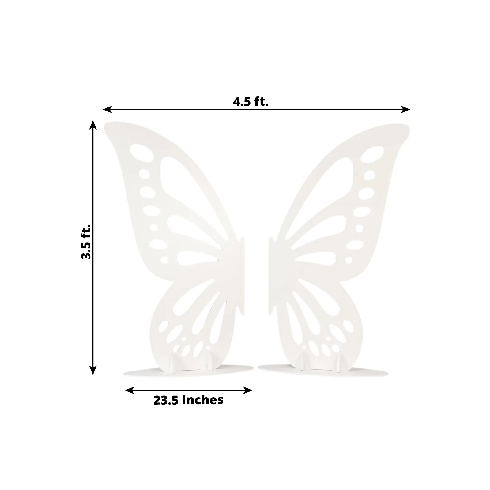 Wooden Butterfly Wings Party Backdrop, Freestanding Large Butterfly Cut-Out Stand Photo Prop - White, 4.5ftx3.5ft - Image 3